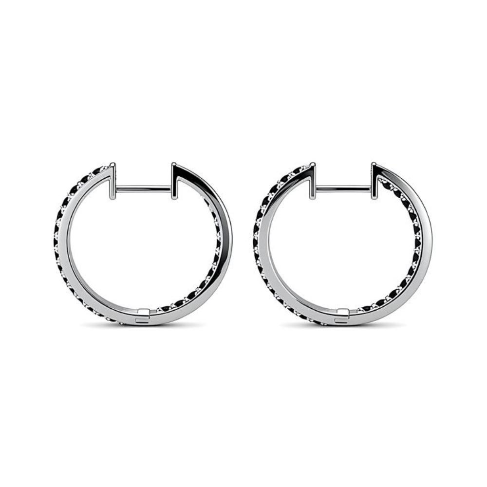 Black Awn Exquisite Hoop Earrings Black Stone Earrings for Women Hoop Earring Jewelry
