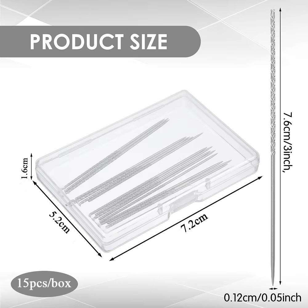 15PCS/Boxed Knurled Needle Lightweight Snag Repair Needle for Woven Fabric Cloth
