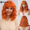 HAIRCUBE оранжевый короткий боб синтетические парики натуральные волнистые волосы для женщин парики с челкой повседневные термостойкие модные парики Лолиты