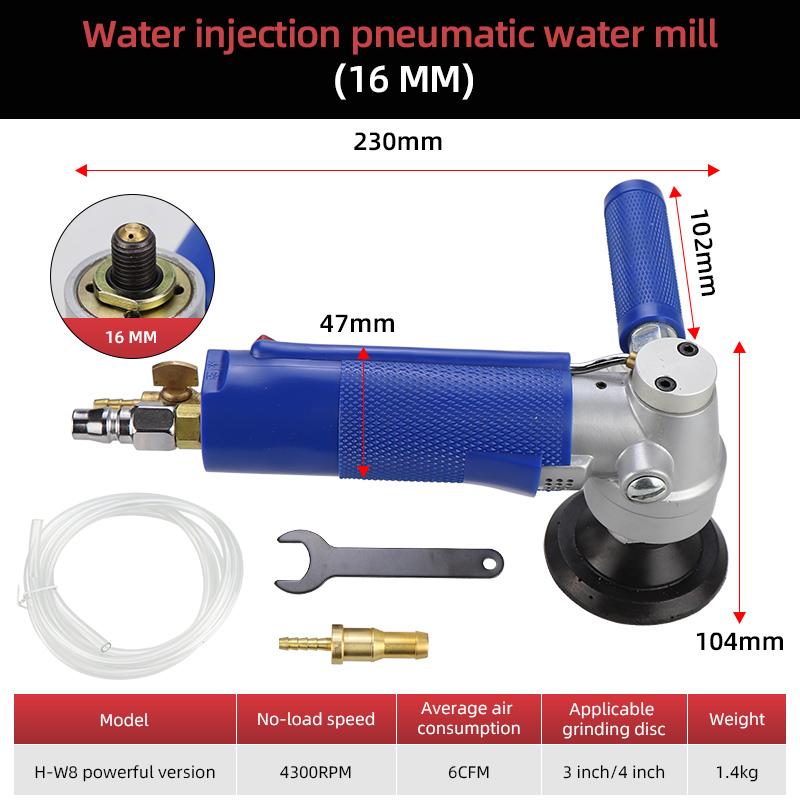 3inch Air Pneumatic Water Sander Water-feed Mill Wet Polisher Tool Machine for Marble Quartz Granite Stone Polishing Machine