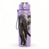 1PC Grey Elephant Wild Animal Print 750ml Color Plastic Sports Water Bottle Leakproof Flip Straw Lid Suitable for Sports Office Home Use
