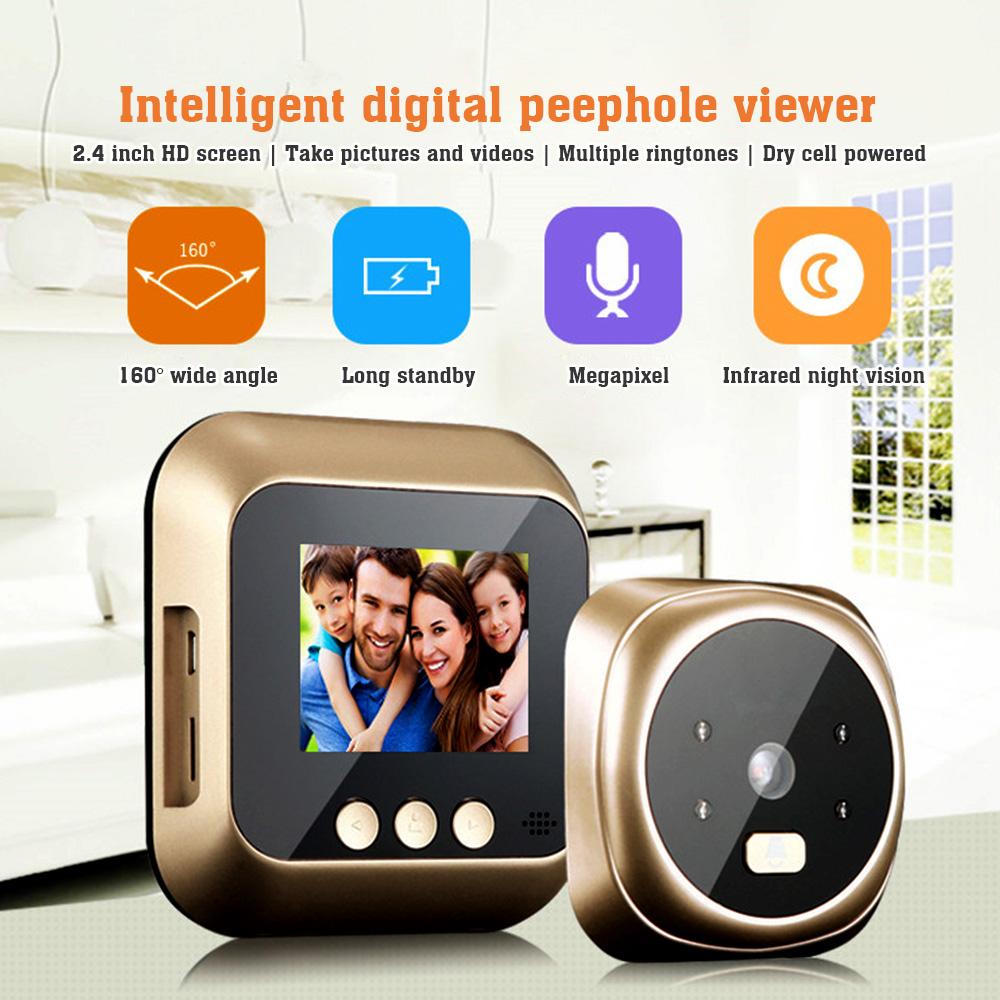 WiFi Doorbell Door Viewer Camera Door Peephole Door Camera Wireless Monitor Live View Available Digital Night Visiion 24'' LCD Screen Doorbell
