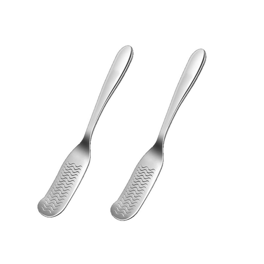 2pcs 316 Stainless Steel Dumpling Filling Spoon Non-slip Bread Butter Spatula Cooking