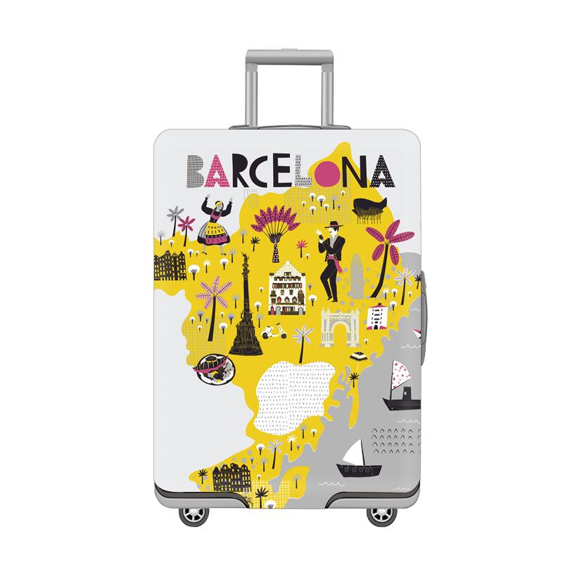 Индивидуальный эластичный чехол для чемодана, утолщенная защита от пыли с напечатанным изображением
