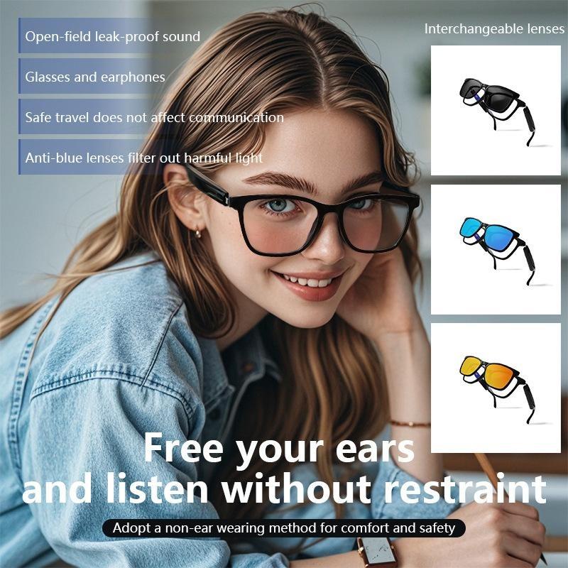 Умные очки, очки Bluetooth, синие линзы, магнитные солнцезащитные очки, устойчивые к ультрафиолетовому излучению, прослушивание музыки и совершение звонков