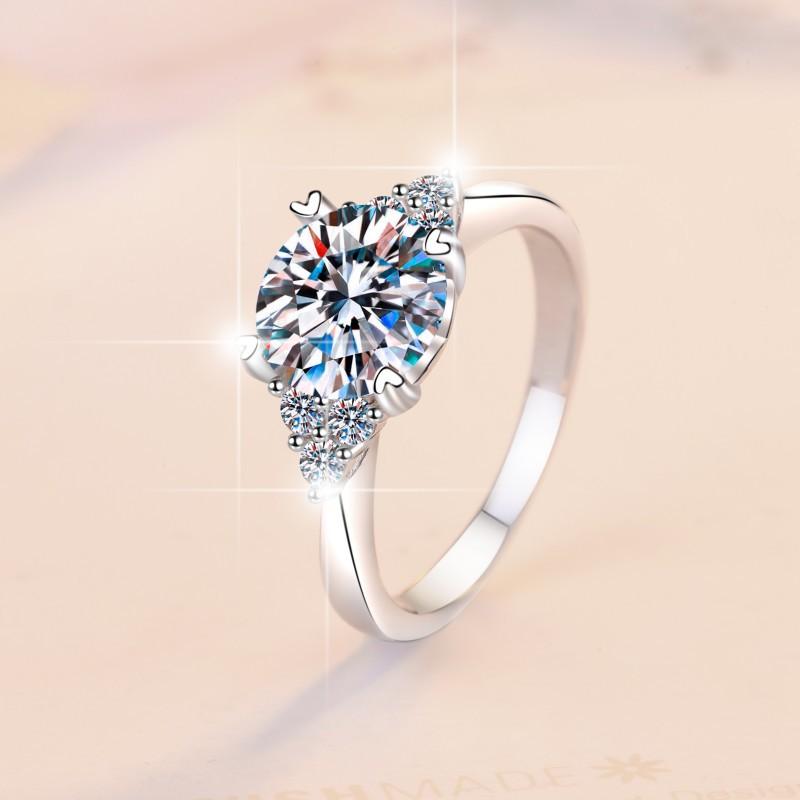 D Color 1/2CT Moissanite Ring Engagement Diamond Ring Wedding Ring Gift for Girlfriend Snowflake S925 Sterling Silver Ring