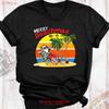 Merry Beachmas T Shirt Hawaiian Christmas Santa Summer Palm Tree Coastal Vacation Xmas Vintage Versatile Graphic Casual