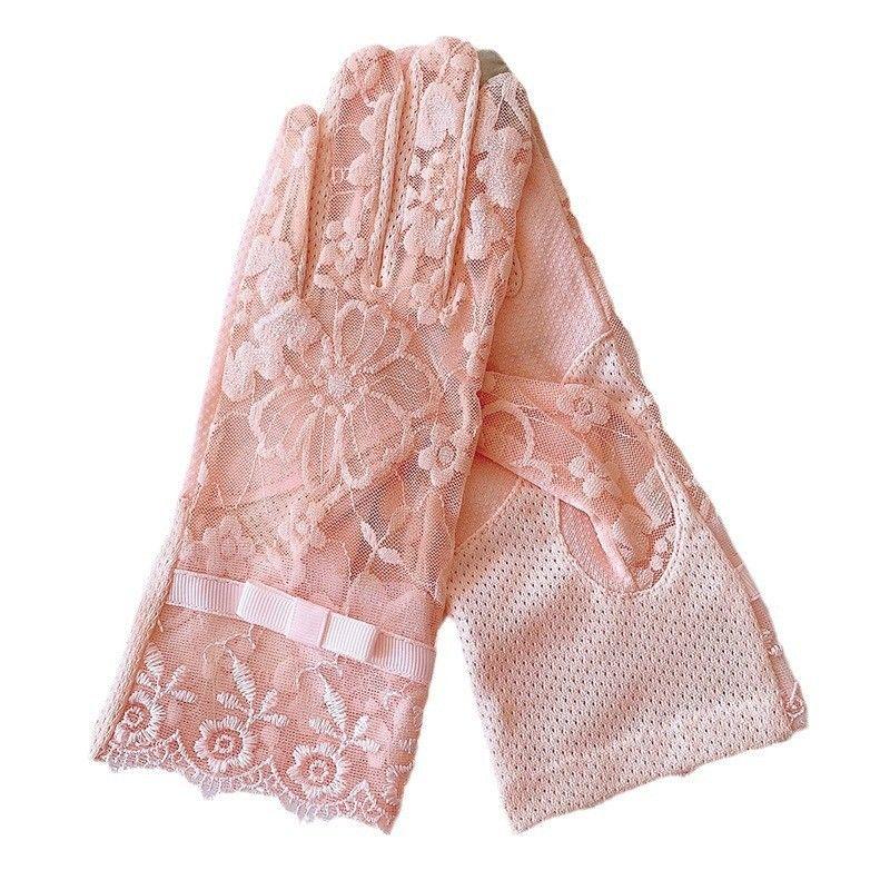 Женские летние перчатки Ice Silk Sunscreen Lace с тонкими шариками Anti UV Anti Slip Airproof Quick Drying