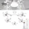Quiet Room Fan with Light 3/4/5 Blade Ceiling & Remote Control, 2-in-1 Silent LED Drone E27 Socket Foldable Blades, 3-Speed Dimmable for Bedroom
