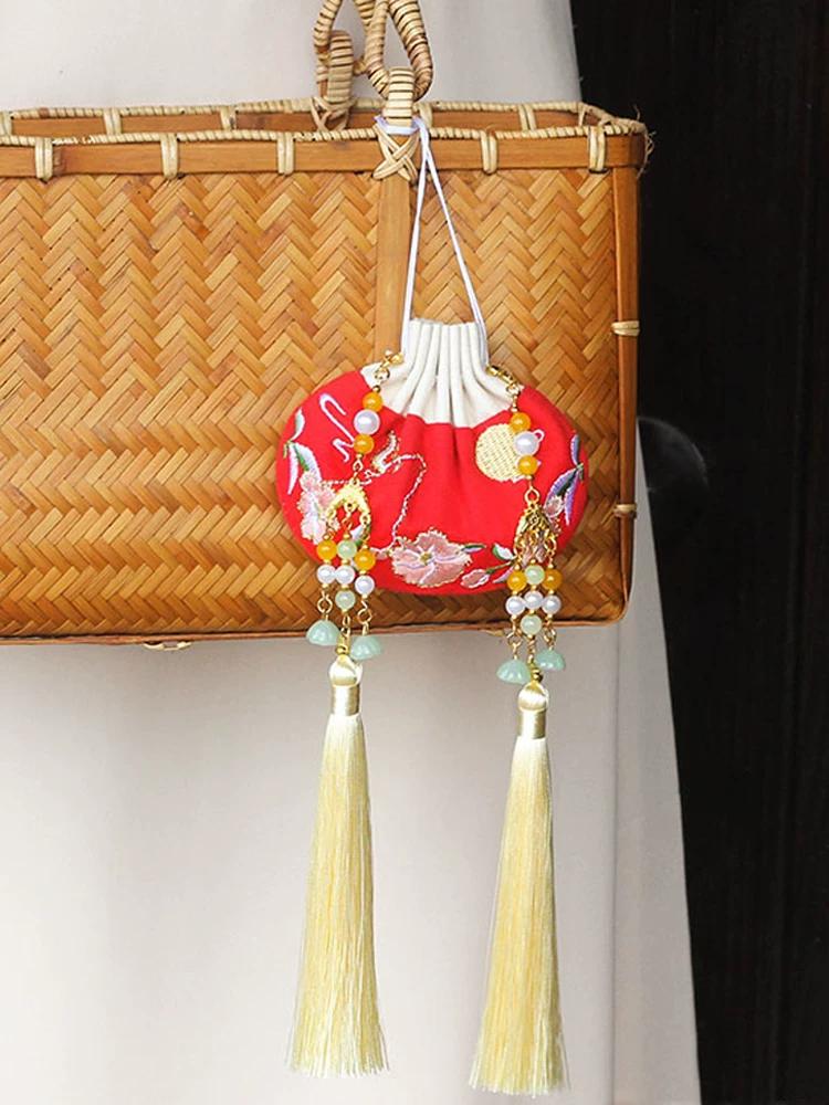 Empty Sachet for the Qixi Festival, Portable Mugwort Herbal Mosquito-Repellent Incense Bag, Traditional Chinese Style Hanfu Accessory, New