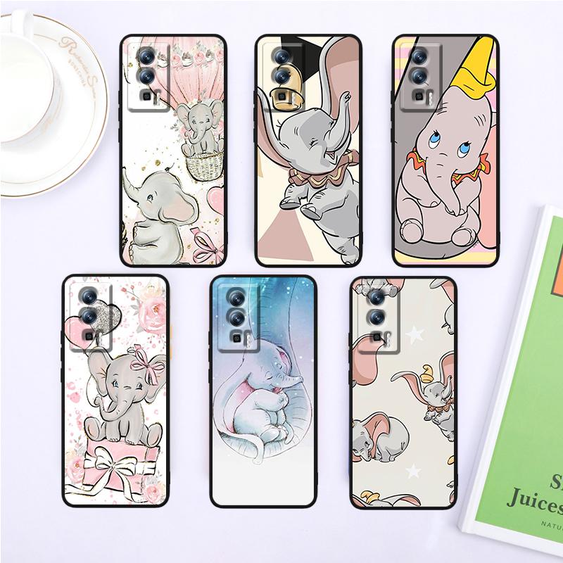Cute Dumbo Cartoon For Xiaomi Redmi 9A 9C 9AT 10C 9 9T 10 12C 13C 8 12 K60 A1 K50 K40 5G Black Back Phone Case