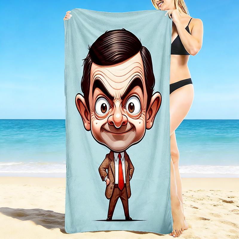 1Pc Mr Bean'S Adventure Beach Towel Quick Dry Multiuse For Beach Pool Gym Yoga Home Travel Christmas Halloween Xmas Gift En121