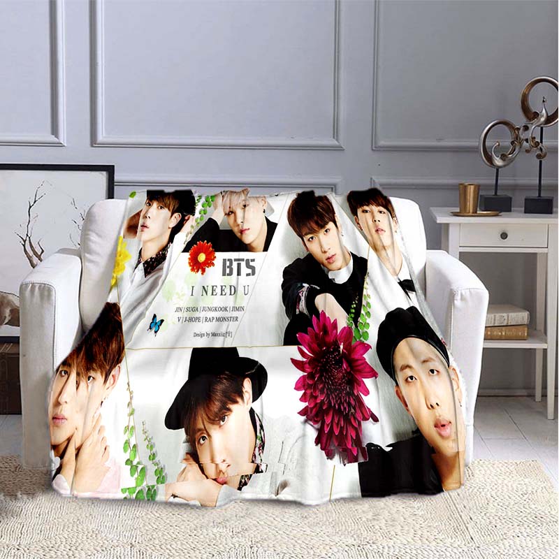 BTS Kpop Одеяло Плед Kpop Подарок Фланелевое Одеяло для Девочек-Подростков Взрослых Теплый Плюшевый Плед для Кровати Дивана Кушетки