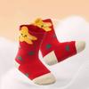 4Pairs/Set Cute Cartoon Christmas Socks Autumn Winter Kids Thick Warm Red Middle Tube Sock 0-8 Years Boy Girl Anti-Cold Floor Socks
