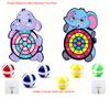 Elephant themed sticky ball dart board two pack toy set, children's favorite fun toys, indoor and outdoor interactive games