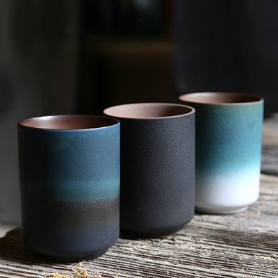 Ресторанная кофейная чашка Kiln Японские керамические кружки Кофейные чашки Большая чашка для воды Японская простая градиентная кружка Посуда для напитков Кухня