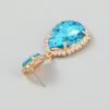 JIJIAWENHUA New Shiny Rhinestone Water Drop Pendant Ladies Earrings Dinner Party Wedding Fashion Statement Jewelry Accessories