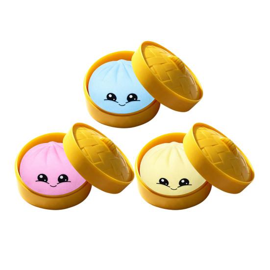 Милая игрушка-сквиш в виде паровой булочки Реалистичная мягкая TPR Игрушка-антистресс для снятия напряжения Нелипкая Медленно восстанавливающая форма Декомпрессионный гаджет для детей Взрослых