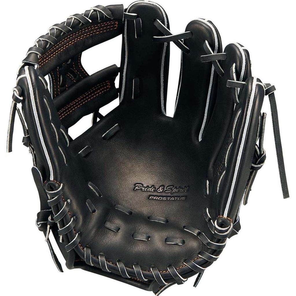 ZETT Pro Status Soft Baseball Glove for Second and Black Size 1 Shortstop, Right-Handed Throw, (1900), (BRGB30254)