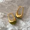 Gold Electroplated French Retro Geometric Earrings: Versatile Hong Kong Style Fashion Statement
