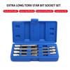 Extra Long Torx Star Bit Socket Set Premium Cr-V Steel 7-Piece Star Bits T25 T30 T40 T45 T50 T55