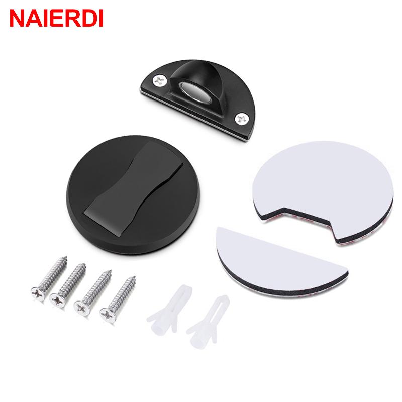 NAIERDI Магнитные дверные упоры Дверной стопор из нержавеющей стали 304 Скрытые дверные держатели