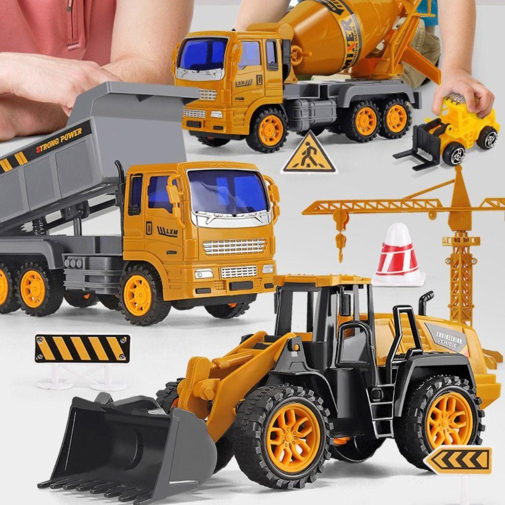 Pull Back Car Engineering Construction Truck Plastic Construction Dump Truck  Boys Toys