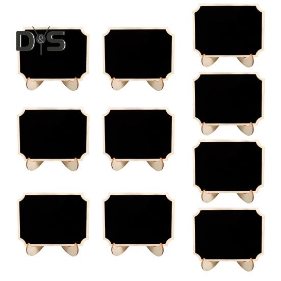 10 шт. Мини-знак на доске с подставкой, деревянная настольная доска, многоразовая односторонняя маленькая доска для сообщений, свадебная вечеринка, мероприятия, шведский стол, украшение