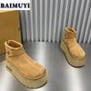 Туфли на плоской подошве женские ботильоны на платформе зимние ботинки из хлопка брендовая зимняя обувь 2025 года тренд замшевые повседневные удобные кроссовки плюшевые теплые ботинки женские