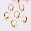 10pcs 18K Gold Half Hole Pearl Ear Hook Work In Progress Earrings Accessories DIY Handmade Glossy Earrings Jewelry