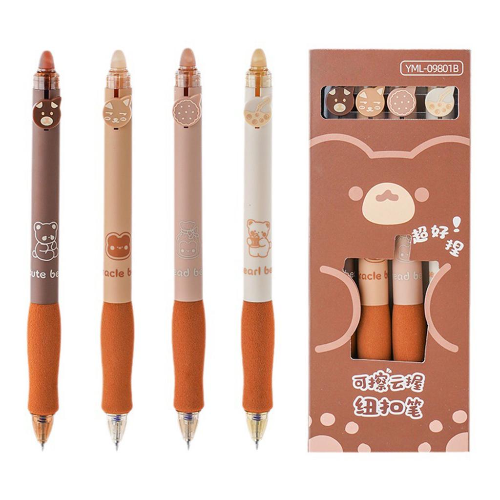 4 шт./набор стираемых ручек Coffee Bear 0,5 мм гелевая ручка нейтральная ручка для подписи ручка для письма школьные канцелярские принадлежности для студентов