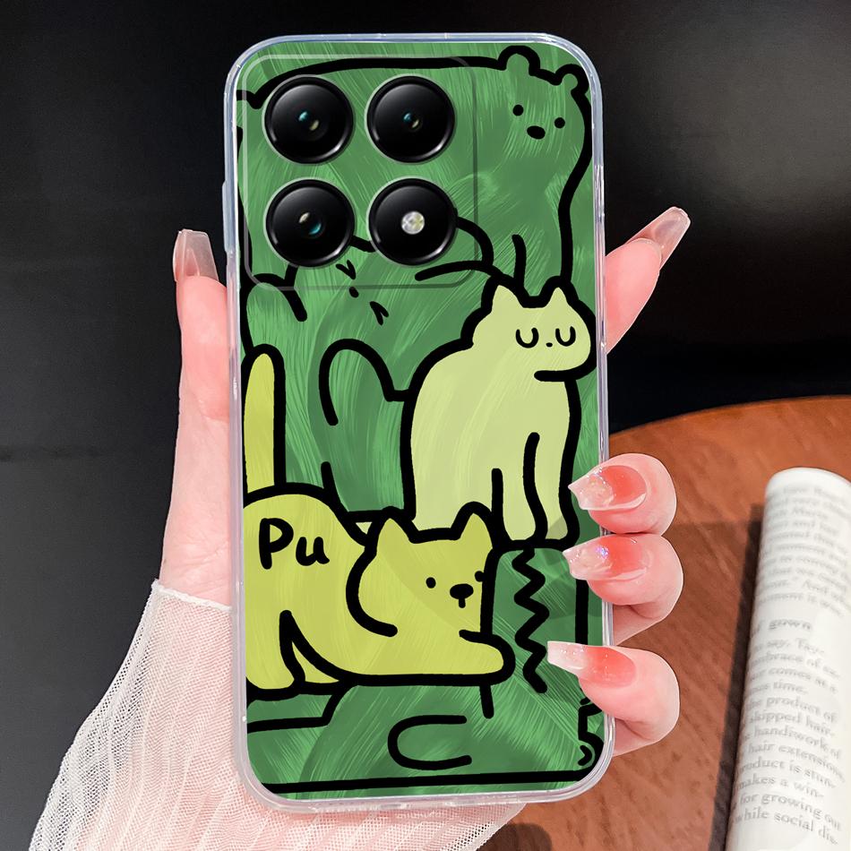For Xiaomi 15T 14T Pro Phone Case Lovely Fish Patterns Soft TPU Clear Silicone Bumper For Xiaomi 15TPro 14 T Lightweight Funda