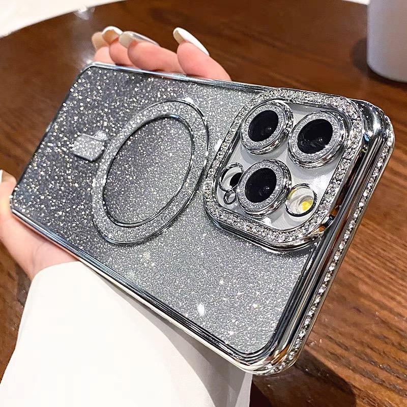 Женский Девочки Роскошный Магнитный Magsafe Чехол для Телефона для iPhone 17 16 15 14 13 12 Pro Max 17 Air 16 Plus Прозрачный Покрытие Мягкий Чехол