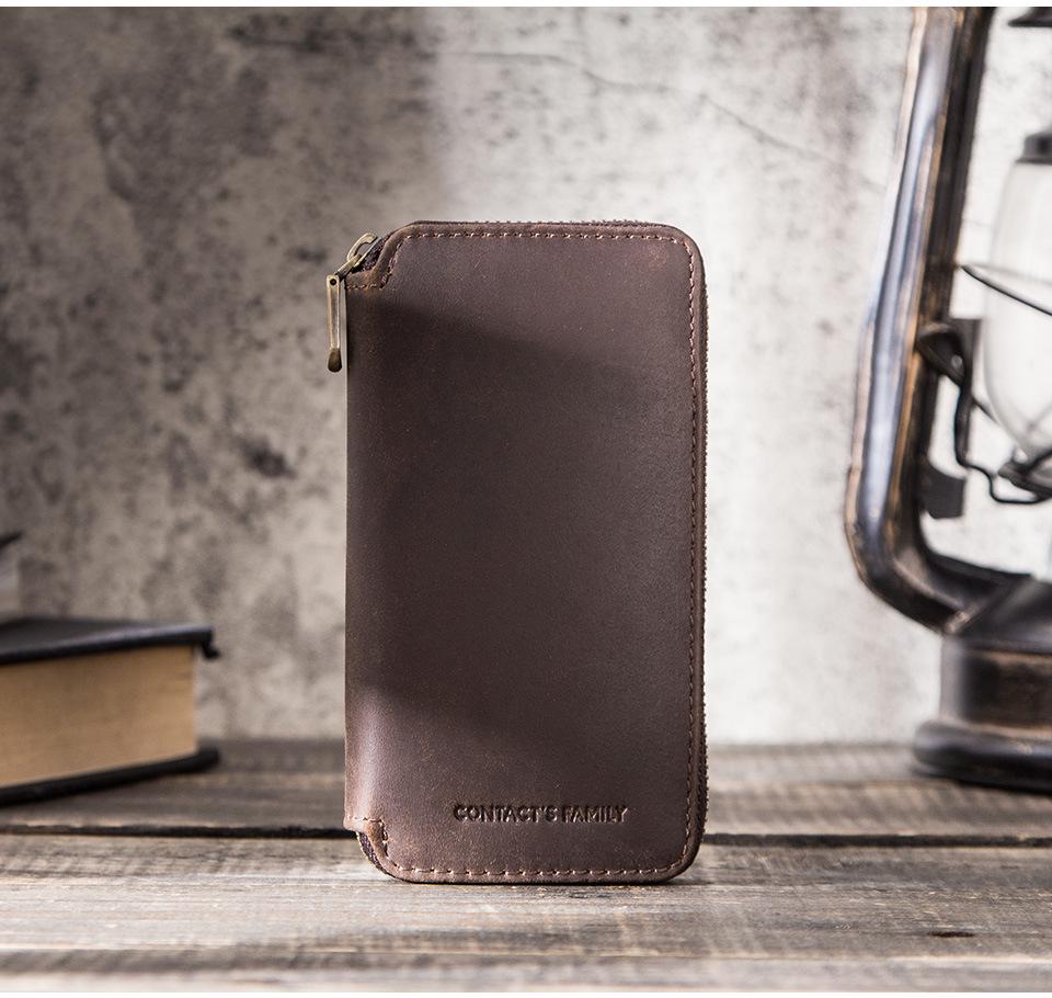 CONTACTS FAMILY Two-Piece Top Grain Cowhide Watch Pouch - Handmade Storage for Couple's Wristwatches