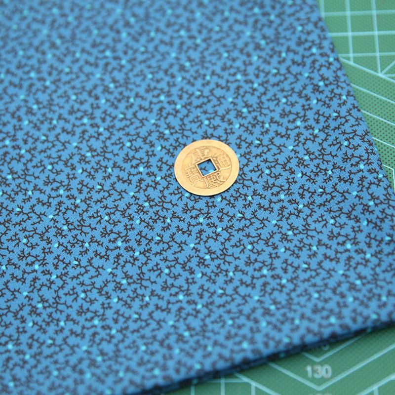 Простая синяя хлопковая и льняная ткань для вышивки своими руками и ручного пэчворка