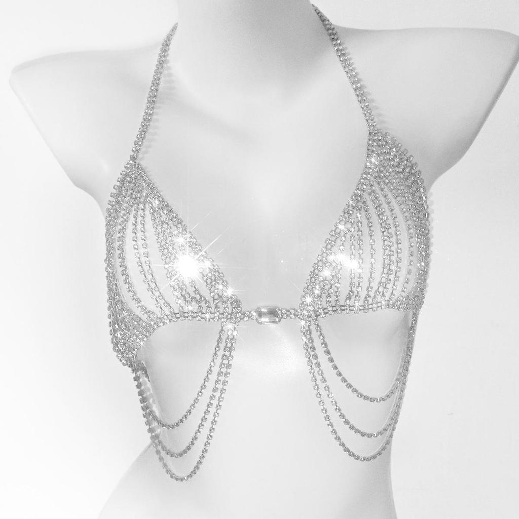 Страз Кисточка Бикини Бюстгальтер Цепочка для тела - Женская Клубная Мода