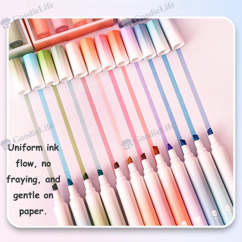 Набор пастельных хайлайтеров Моранди Студенческие цветные маркеры Большая емкость Защита глаз Флуоресцентные ручки