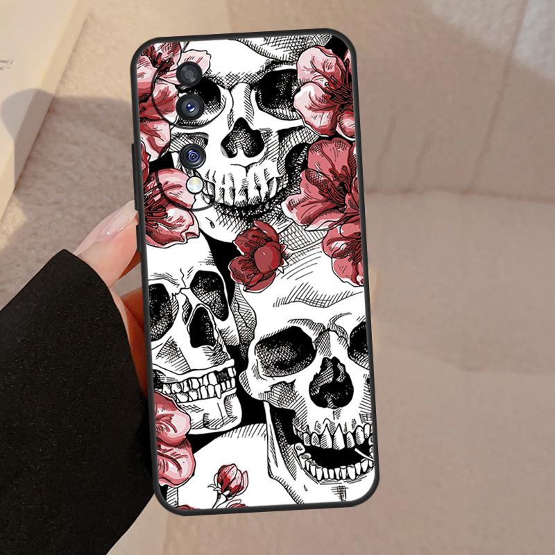Готический Цветочный Череп Чехол Для Honor Magic 5 Lite Pro 50 70 90 8X 9X X6 X7 X8 X9 Honor X6a X7a X8a X9a X9b Чехол