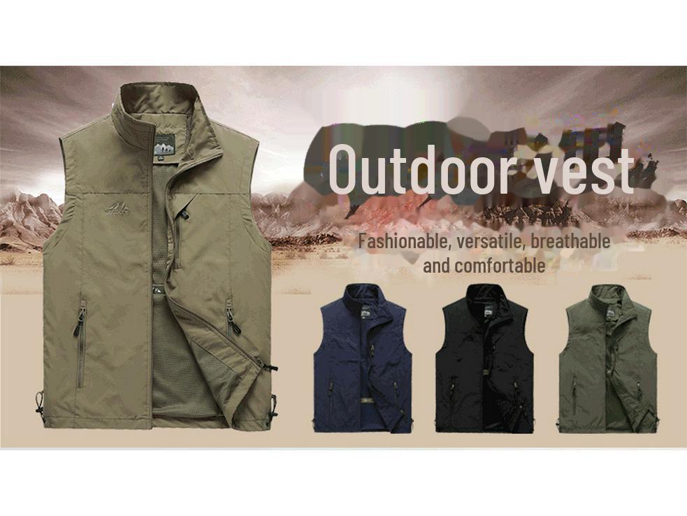 Новая мужская куртка-жилет LOGO Slim Spring Outdoor для рыбалки и фотосъемки (7882)