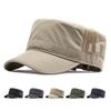 Men Flat Top Hat Spring Summer Thin Mesh Breathable Sun Hat Army Visors Hat Trucker Snapback Baseball Cap Captain Cap Peaked Cap