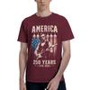 Custom Male Abraham Lincolns Playing Guitar T Shirts Short Sleeves Cotton Tshirt Casual 4th July 250th Anniversary Tees Slim Fit