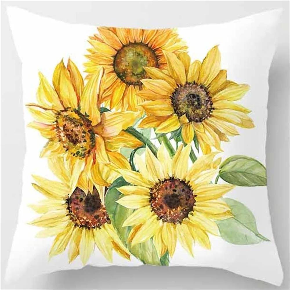 Sunflower Decorative Pillowcase Office Living Room Car Ornaments Home Pillowcase