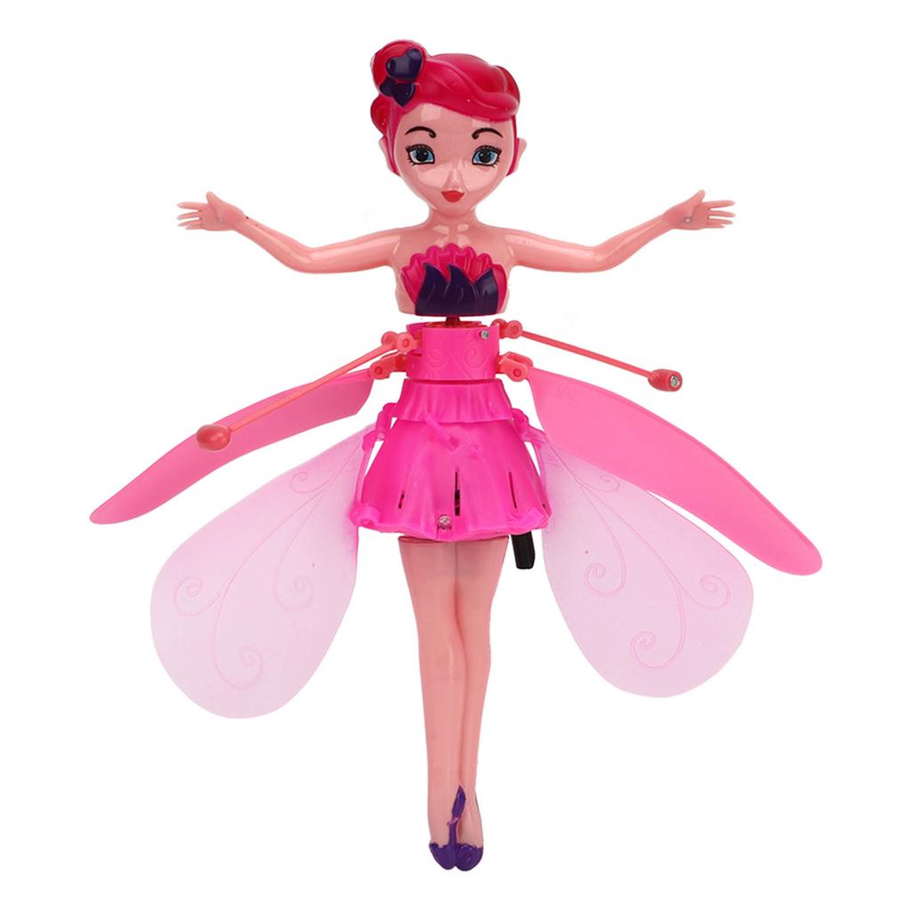 Flying Fairy Princess Doll Luminous Gesture Sensing USB Rechargeable Sky Dancers Flying Dolls for Girls Pink