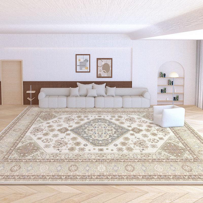 2024 French Retro Cream Sofa Loop Pile Carpet for Living Room and Bedroom