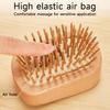 Scalp Massage Hair Brush with Bamboo/Steel Needles Portable Men Women Rectangle Wooden Hair Detangling Styling Comb Hairdressing Tool