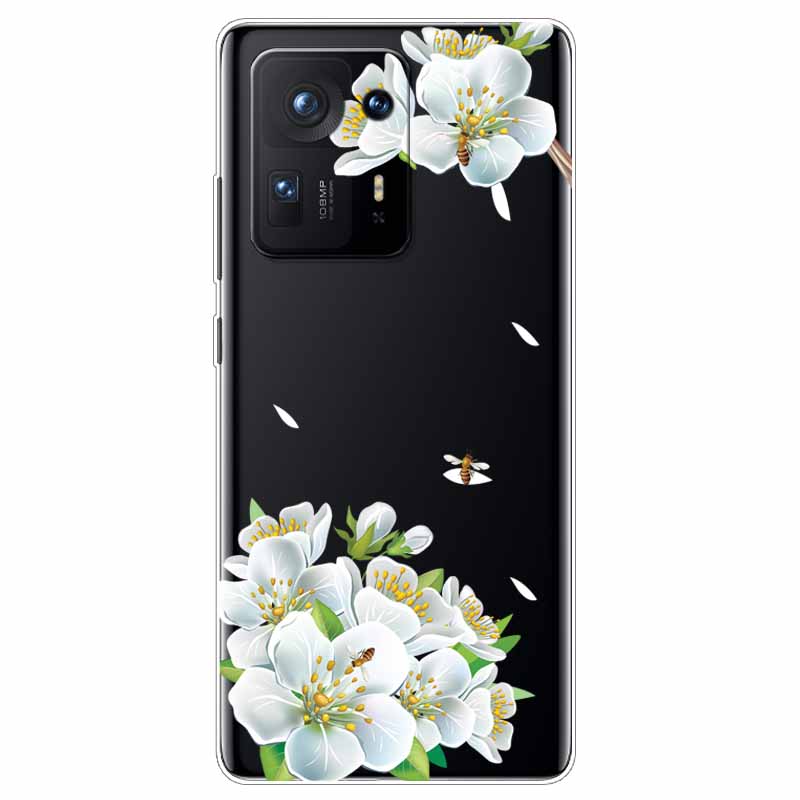 Мягкий прозрачный чехол для телефона Xiaomi Mix 4 Чехол Красивый Цветок ТПУ Силиконовый Задние Чехлы для Xiaomi Mi Mix 4 Чехлы Mix4 Прозрачный