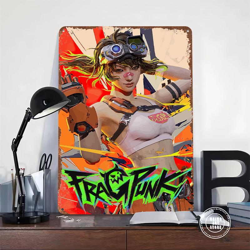 FragPunk Game Character Art Tin Plaque Poster Customized Wall Art Retro Vintage Metal Signs for Man Cave Office Decoration Room