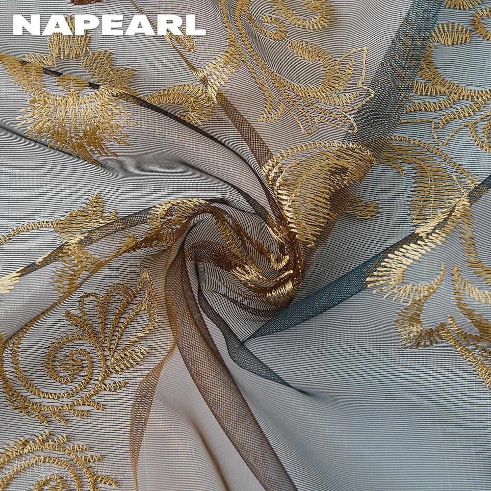 Комплект модных высококачественных экзотических роскошных двухслойных вышитых штор NAPEARL для гостиной, окон, штор, панелей, декора