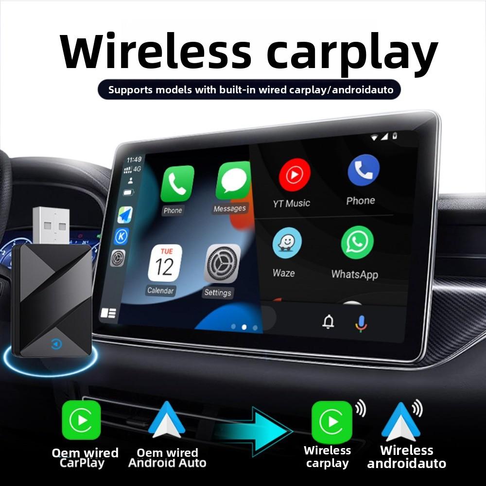 Беспроводной адаптер CarPlay Android Auto Box Преобразование проводного в беспроводной для автомобильной мультимедийной системы