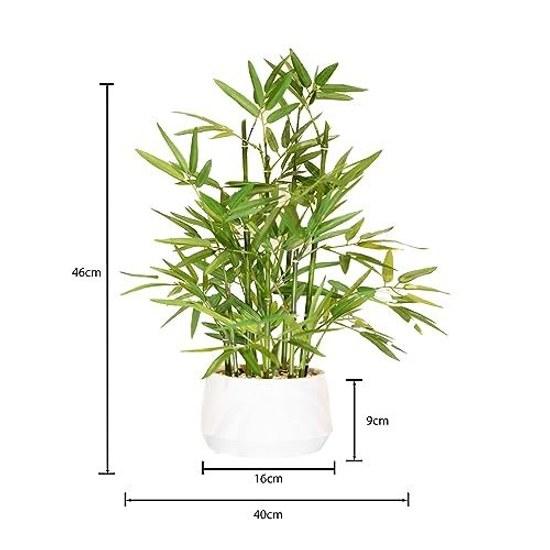 365 Blooming Decor ornamental artificial bamboo bonsai fake green foliage plant tree flower air purifying height 46cm indoor office potted lucky